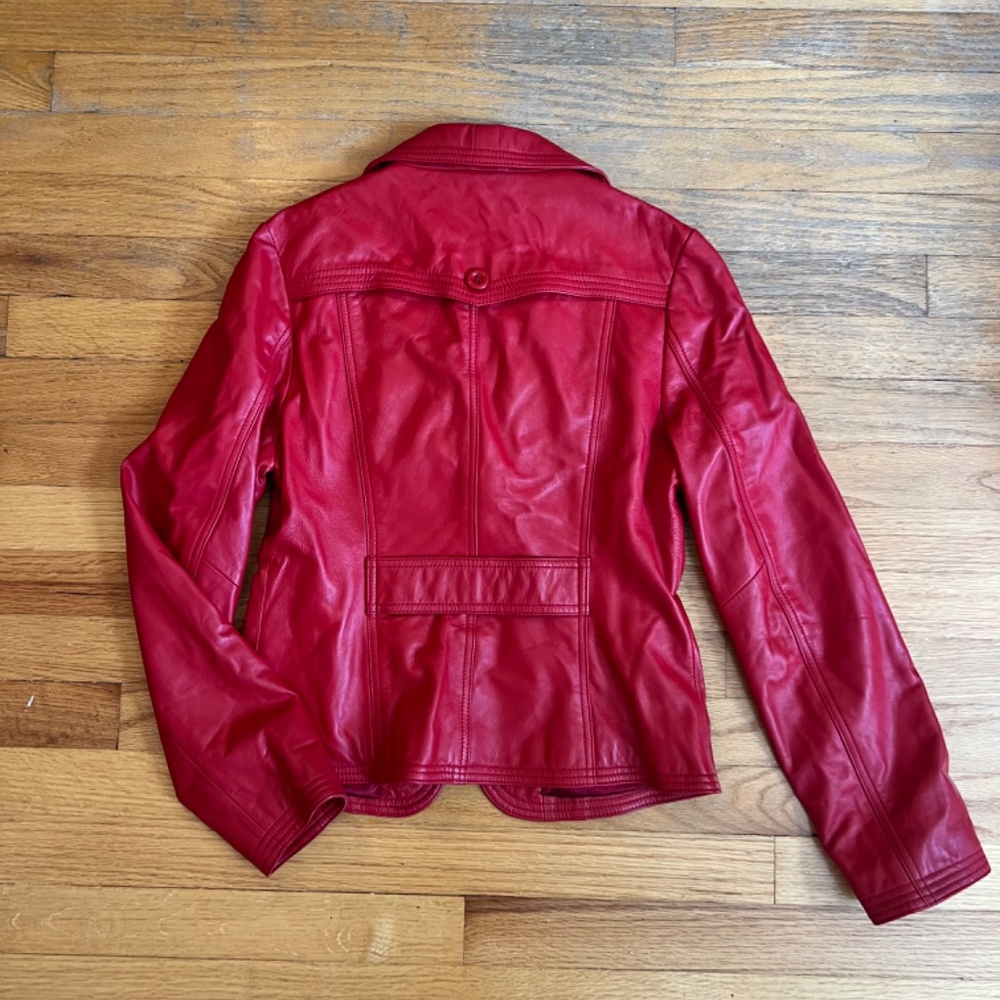 Red leather jacket - Picture 2 of 6